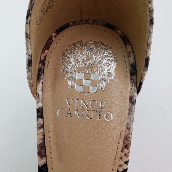 Vince Camuto Stassia Womens Size 8.5 Snake Skin Leather Strappy Wedge Sandals - Picture 9 of 9